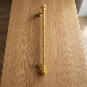 Regalia Vine 36 Inch Brass <b>Door</b> <b>Pull</b> Antique Gold Royal Style Ambidextrous Touch Control Entry <b>Handle</b> - Product Image 5