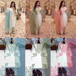 Best Quality Women Designer <b>Kurti</b> Pant Dupatta Set Traditional Ethnic Wear Party Quick Dry Export Quality Boutique Collection - Product Image 2