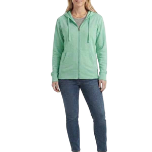 Sudadera con capucha rosa para mujer, con cremallera completa, corte regular, de punto, forro polar de algodón, color liso, transpirable, cortavientos, para otoño, informal - Product Image 3