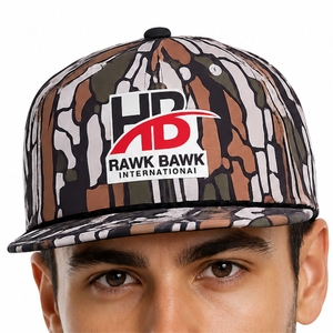 Casquette Snapback à visière plate camouflage personnalisée, ajustable, unisexe, fabrication OEM, fermeture à pression réglable, ajustement confortable - Product Image 6