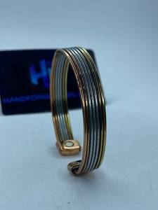 Artisan made copper <b>bracelet</b> produced for global buyers seeking authentic handmade metal jewelry brass resin - Product Image 3