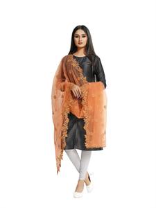 Dupatta en tissu filet indien pakistanais, best-seller, magnifique, de créateur, avec broderie fantaisie, pour mariage, décontracté, traditionnel, vêtements pour femmes - Product Image 2