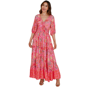 Vestido Maxi de Verano para Mujer, Vestido de Moda con Mangas Abullonadas - Product Image 1