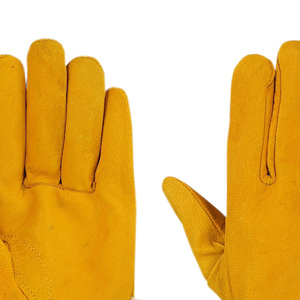 Custom Soft Goatskin Leather Mens <b>Driver</b> <b>Gloves</b> Anti Slip Breathable Anti-Cut Anti-Freeze Custom Logo Yellow Work <b>Gloves</b> for - Product Image 2