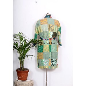 Hermoso kimono de algodón con estampado floral hecho a mano, talla grande para mujer, bata india, ligera, para estar en casa. - Product Image 6