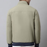 Blouson Bomber Léger en Toile pour Homme, Couleur Unie, Col Montant, Fermeture Éclair, Coupe-Vent, Vêtement Décontracté d'Automne