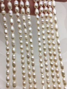 Perles de riz blanc AA en eau douce, 4,5-5 mm, 6-7 mm, naturelles, cultivées, en vrac, pour la fabrication de bijoux, fournitures en gros - Product Image 2