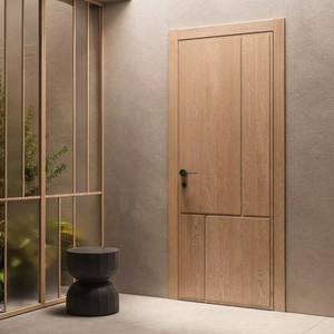 Porte en bois moderne à panneau plat 900x2200 mm, portes d'entrée intérieures en MDF de haute qualité pour projets hôteliers, appartements, villas et salles de bain - Product Image 2