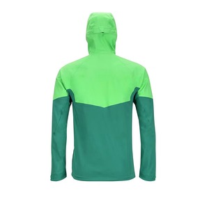 <b>Men's</b> Color Blocked Hooded Soft Shell <b>Jacket</b> Zip Fly Regular Fit Water Resistant Outdoor Wear Polyester Material - Product Image 2