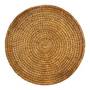 Assiette de chargeur en rotin personnalisée décoration de table ronde 13 "14" vaisselle et assiettes assiette de chargeur réutilisable multifonctionnelle - Product Image 6