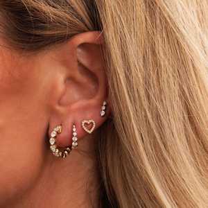 Pendientes de Aro Clásicos con Diamantes, Personalizados, 1 Quilate, Redondos, Cultivados en Laboratorio, Delicados, Minimalistas, para Uso Diario, Tipo Huggies, Oro Sólido de 14K y 18K - Product Image 6
