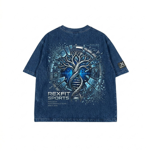 เสื้อยืดสตรีทแวร์ผู้ชายลายกราฟิกพิมพ์ DTG สไตล์วินเทจ ซักย้อมสีแบบ Stone Washed คุณภาพดีที่สุด ผ้าฝ้าย 100% ทรงโอเวอร์ไซส์ - Product Image 1