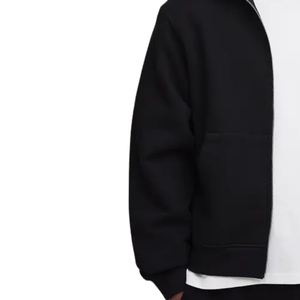 Custom Men Boxy Full <b>Zip</b> Hoodie Heavyweight Cotton Blend Drop Shoulder Streetwear OEM ODM Clothing Manufacturer - Product Image 5