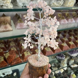 Direct Factory Sale Rose Quartz <b>Crystal</b> <b>Tree</b> Gift Love Relationship Handmade Bonsai Decor Romantic Healing Stone Gift Item - Product Image 6