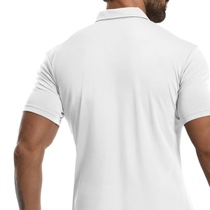 Men's <b>White</b> Striped <b>Polo</b> Shirt And Shorts Set Casual Summer Outfit Breathable Knitted Cotton Two Piece Wear - Product Image 6