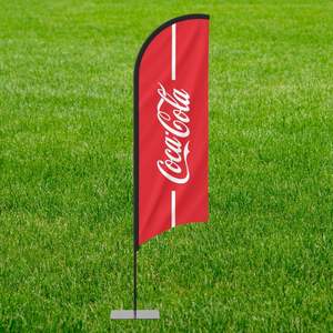 Bandera de plumas satinada personalizada, bandera publicitaria para exteriores con soporte de acero ligero, bandera de plumas promocional, impresión a doble cara - Product Image 3