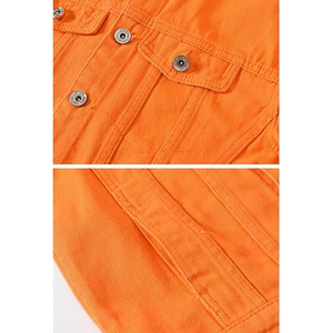 Veste en jean vintage de haute qualité pour homme, délavée à l'acide, en polyester/coton, personnalisable, service OEM, avec col rabattu et boutons recouverts - Product Image 4