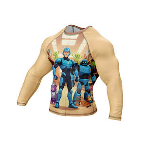 Men's Black Full <b>Sleeve</b> Rash Guard White Tribal Print Sublimation Quick Dry Compression Shirt For MMA BJJ Grappling Rash Guards - Product Image 3