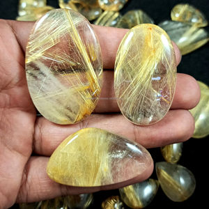 ขายส่งพลอยรูไทล์สีทองธรรมชาติ ขายส่งควอตซ์รูไทล์สีทอง ขายส่งสำหรับทำเครื่องประดับเงิน - Product Image 3