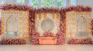 Traditional Marwari Marriage Decor <b>Mirror</b> Frames For Outdoor Events Premium Jharokha Style Wooden <b>Panels</b> With Metal Screens - Product Image 3