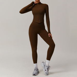 Conjunto Deportivo de Yoga de Color Sólido, Sujetador Deportivo Halter, Leggings Suaves Sin Costuras, Conjuntos de Entrenamiento para Mujer, Conjuntos de Gimnasio y Fitness - Product Image 6