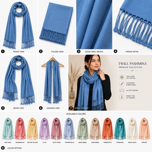 Chal de invierno de viscosa refinada tipo pashmina - Abrigo cálido con borlas para clima frío, ideal para uso formal y diario - Product Image 1