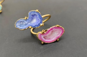 Vintage Druzy Gemstone <b>Ring</b> for Girls European American Asian Indian Style Premium Quality Alloy <b>ring</b> Natural <b>Crystal</b> Stone Gift - Product Image 3