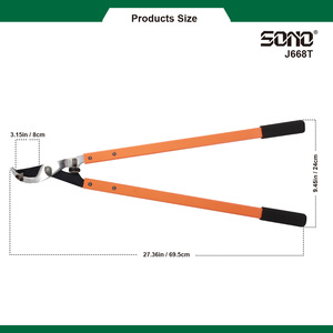 Ciseaux de jardinage industriels SONO J668T à lame coupante en acier au carbone, manches en aluminium/PVC avec revêtement antiadhésif, durables et tranchants - Product Image 4