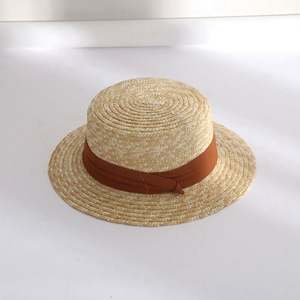Chapeaux de paille plats unisexes pour l'été, style boater, tissés, pour les vacances, la plage, le voyage, la pêche et le ski, vente en gros à prix abordable - Product Image 3