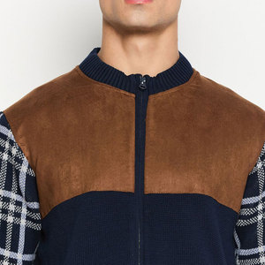 Suéter de punto con cremallera para hombre, personalizable, cuello alto, forrado, ajuste slim, estilo urbano - Product Image 6