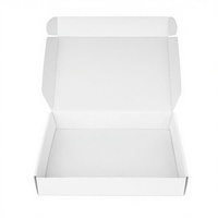 Adyverse Creation Dossiers en papier kraft écologique 3 plis blancs 5x5x1 pouces, emballage ondulé, ruban, forme personnalisable pour