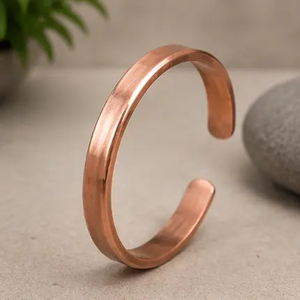 Brazalete de Cobre de Diseño, Brazalete Ajustable de Cobre, Brazalete de Cobre Hecho a Mano, Colección de Joyería Tradicional Kada - Product Image 4