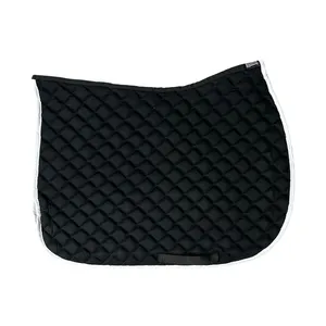 Tapis de selle matelassé en diamant, respirant et confortable, pour dressage anglais Doublure en tissu profilé Matériau polyester/coton Sangle de circonférence - Product Image 3