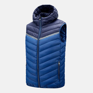 Gilet matelassé sans manches OEM pour homme, avec fermeture éclair, couleur et logo personnalisés, en polyester de haute qualité, chaud et matelassé pour l'hiver - Product Image 1