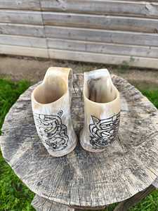 Nueva Jarra de Cuerno de Vaca Auténtica Hecha a Mano, Estilo Vikingo, para Beber Cerveza/Ale/Mead, Ecológica, Vintage, Medieval, para el Hogar - Product Image 2