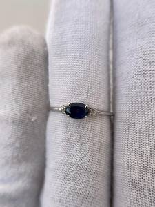 Anillo minimalista de zafiro azul real, anillo de compromiso, aniversario, promesa, para mujer, joyería. - Product Image 6