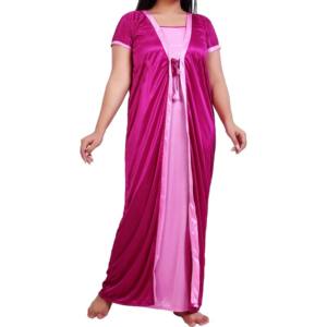 Meilleures ventes 2026 : Ensemble de nuit pour femme grande taille en coton uni, comprenant une robe de nuit et un pantalon, collection Printemps - Product Image 4