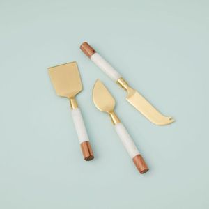 Cheese Knife <b>Set</b> With Copper Handles Stainless Steel Blades Durable Design For Food Contact - Product Image 2