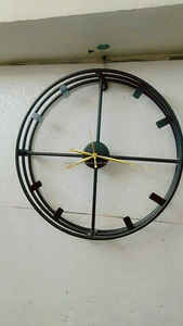 นาฬิกาแขวนโลหะเหล็กตกแต่งบ้านสไตล์ประเทศโบราณเหล็กด้อยเลขโรมันควอตซ์นาฬิกาขนาดใหญ่ - Product Image 6