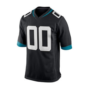 Maillot de football américain pour jeunes, prix de gros, haute qualité, couleur noire unie, entièrement imprimé par sublimation, maillot de football pour hommes - Product Image 3