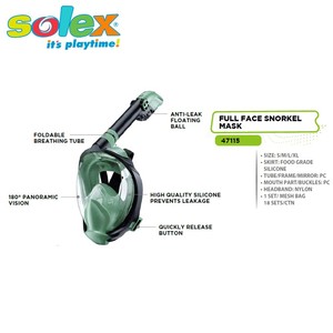 Máscara de Snorkel de Fácil Respiración, Diseño Antifugas de Cara Completa para Principiantes y Niños - Product Image 2