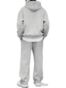 Ensemble de jogging décontracté pour homme, deux pièces, avec sweat à capuche à manches longues et pantalon de jogging, 100% coton molletonné, séchage rapide - Product Image 3
