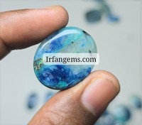 Cabochon en quartz naturel Quantum Quattro, pierre précieuse bleue rare, minérale, pierre brute polie pour bijoux, cabochon pour pendentifs et bagues