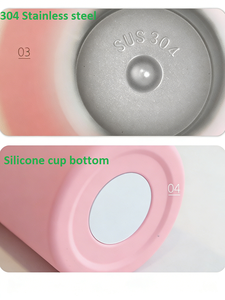 Bouteille d'eau de sport écologique en acier inoxydable à isolation sous vide, avec revêtement en caoutchouc, pour boissons chaudes et froides - Product Image 4