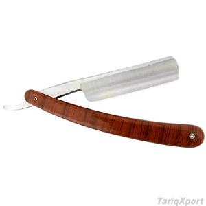 Wood Handle Stainless Steel <b>Single</b> <b>Blade</b> Manual Folding Shaving <b>Razor</b> Face Body Custom Logo Private Label OEM Men's Barber Tools - Product Image 3