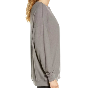 เสื้อสเวตเชิ้ตคอกลมทรงโอเวอร์ไซส์ ยูนิเซ็กซ์ สีพื้น ผ้าถัก ทรงปกติ สวมใส่สบายๆ สำหรับฤดูใบไม้ร่วง ผลิตจากผ้าฝ้าย 100% แขนยาว - Product Image 3
