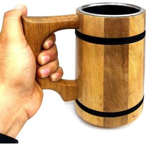 Mug à café en bois de haute qualité, finition naturelle, pour thé, lait et jus, idéal pour la maison, le bureau, les voyages et le camping, disponible à la vente. - Product Image 5