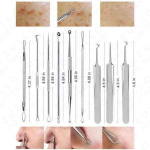 ชุดเครื่องมือดูแลผิวหน้าสำหรับผ่าตัด กำจัดสิวเสี้ยน สิวอักเสบ ทำจากเหล็กกล้าไร้สนิมทางการแพทย์ ใช้ซ้ำได้ - Product Image 5