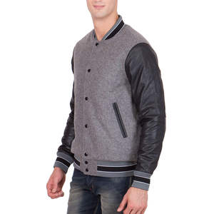 Chaqueta Varsity para Hombre, Estilo Urbano de Invierno, con Logotipo Personalizado, Cuello Alto, Cuero, Servicio OEM, Superventas - Product Image 3