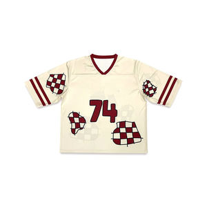 Camiseta Deportiva de Fútbol Americano para Hombre, Estilo Urbano, Holgada, Corta, Vintage, Personalizada de Fábrica, Estilo Hip Hop - Product Image 3